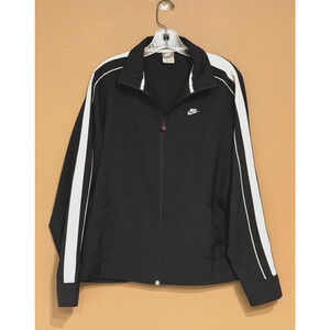 Vintage Nike Jacket Womens Large Black Track Windbreaker 90s Size 12-14
